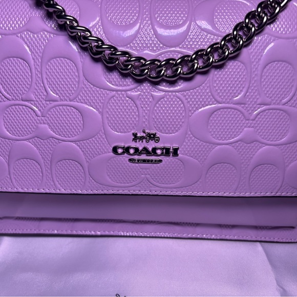 NWT Coach Klare Crossbody Lilac Embossed Signature Chain Shoulder Bag - Picture 7 of 11